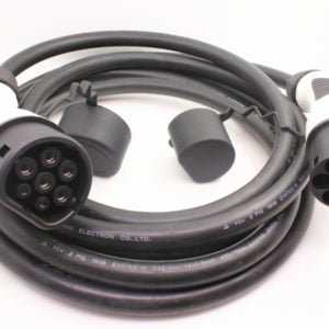 Type 2 to Type 2 EV Charging Extension Cable Black